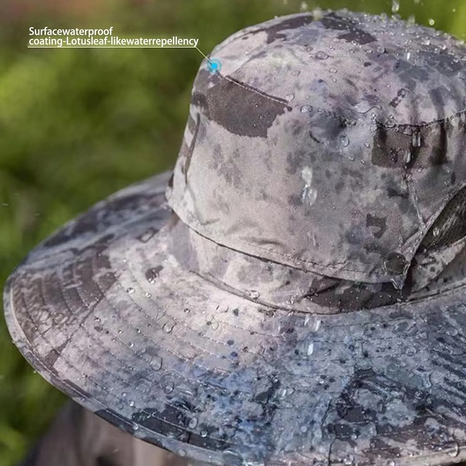 Wide Brim Solar Power Fan Hat, UPF 50  Bucket Hats with Solar Powered Fans for Camping Fishing Outdoor Hiking