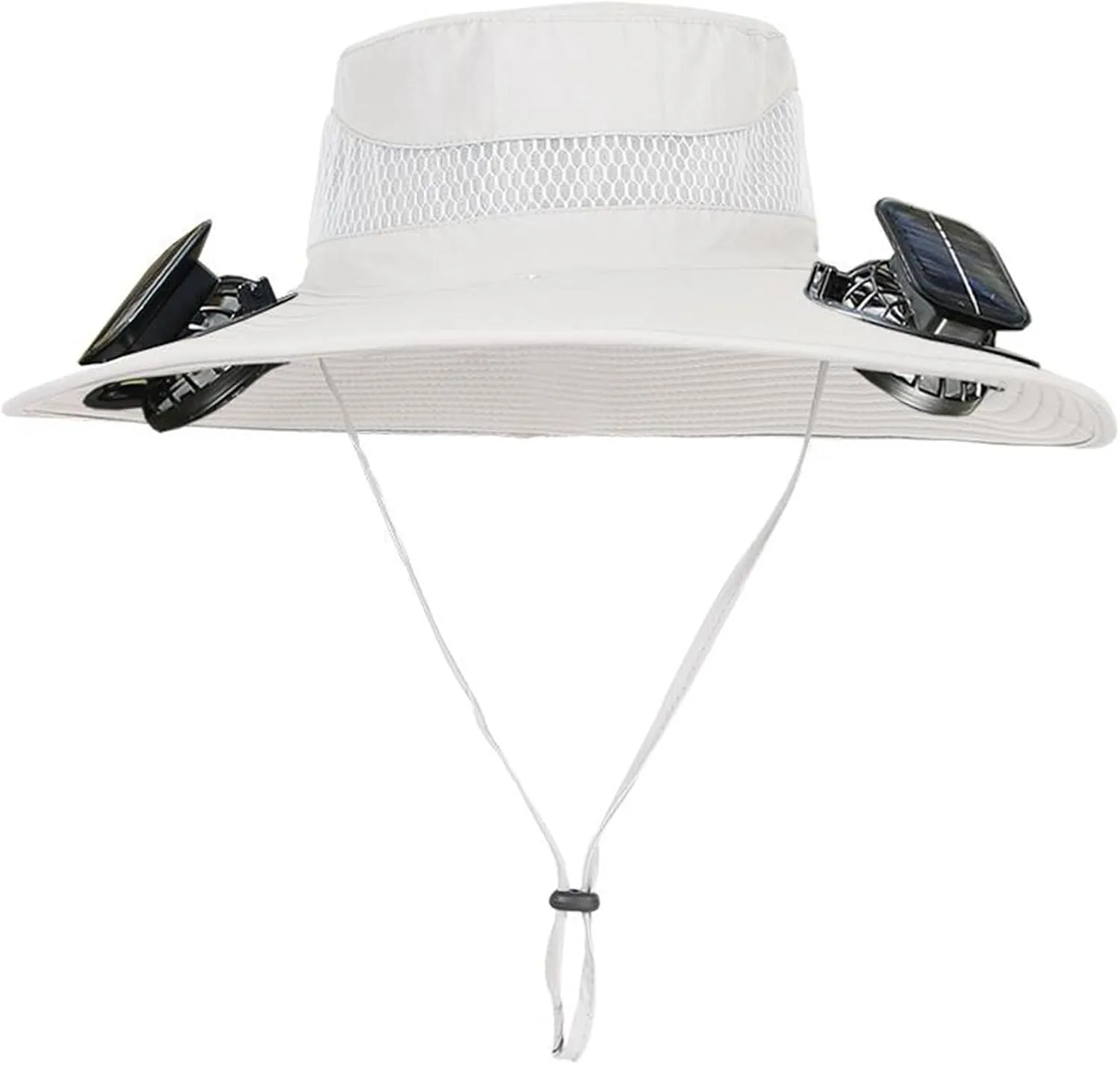 Wide Brim Solar Power Fan Hat, UPF 50  Bucket Hats with Solar Powered Fans for Camping Fishing Outdoor Hiking