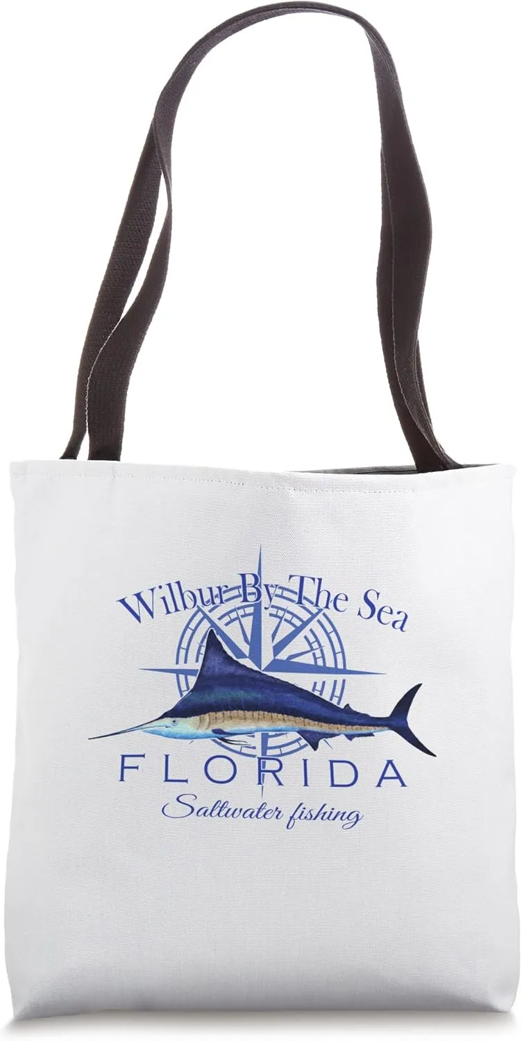 Wilbur By The Sea Florida Sailfish Saltwater Fishing Tote Bag