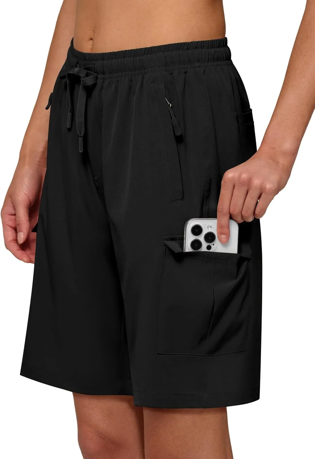Willit Women's 7''/9" Hiking Cargo Athletic Shorts with Zipper Pockets Quick Dry for Camping, Golf, Travel Water Resistant