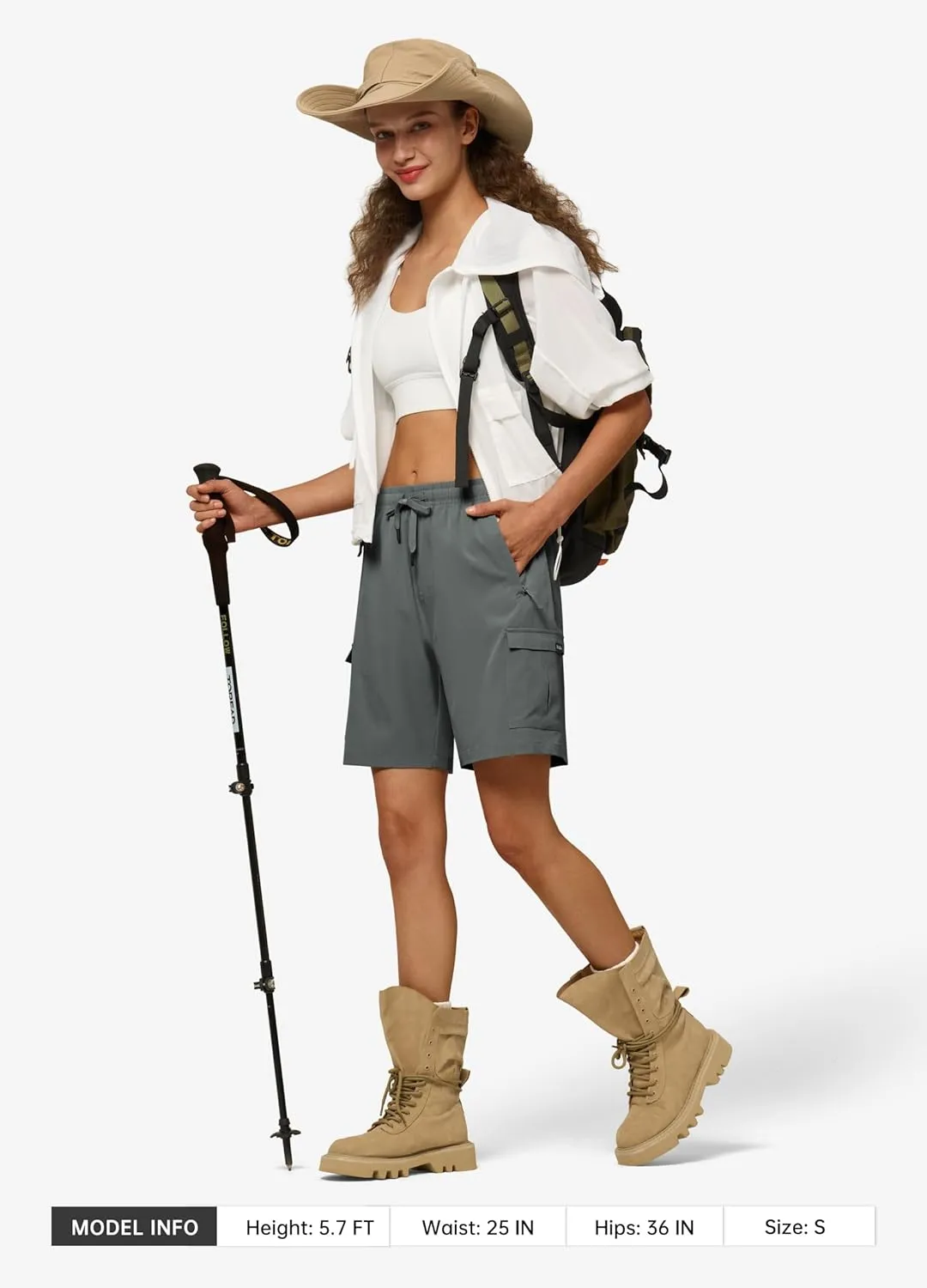 Willit Women's 7''/9" Hiking Cargo Athletic Shorts with Zipper Pockets Quick Dry for Camping, Golf, Travel Water Resistant