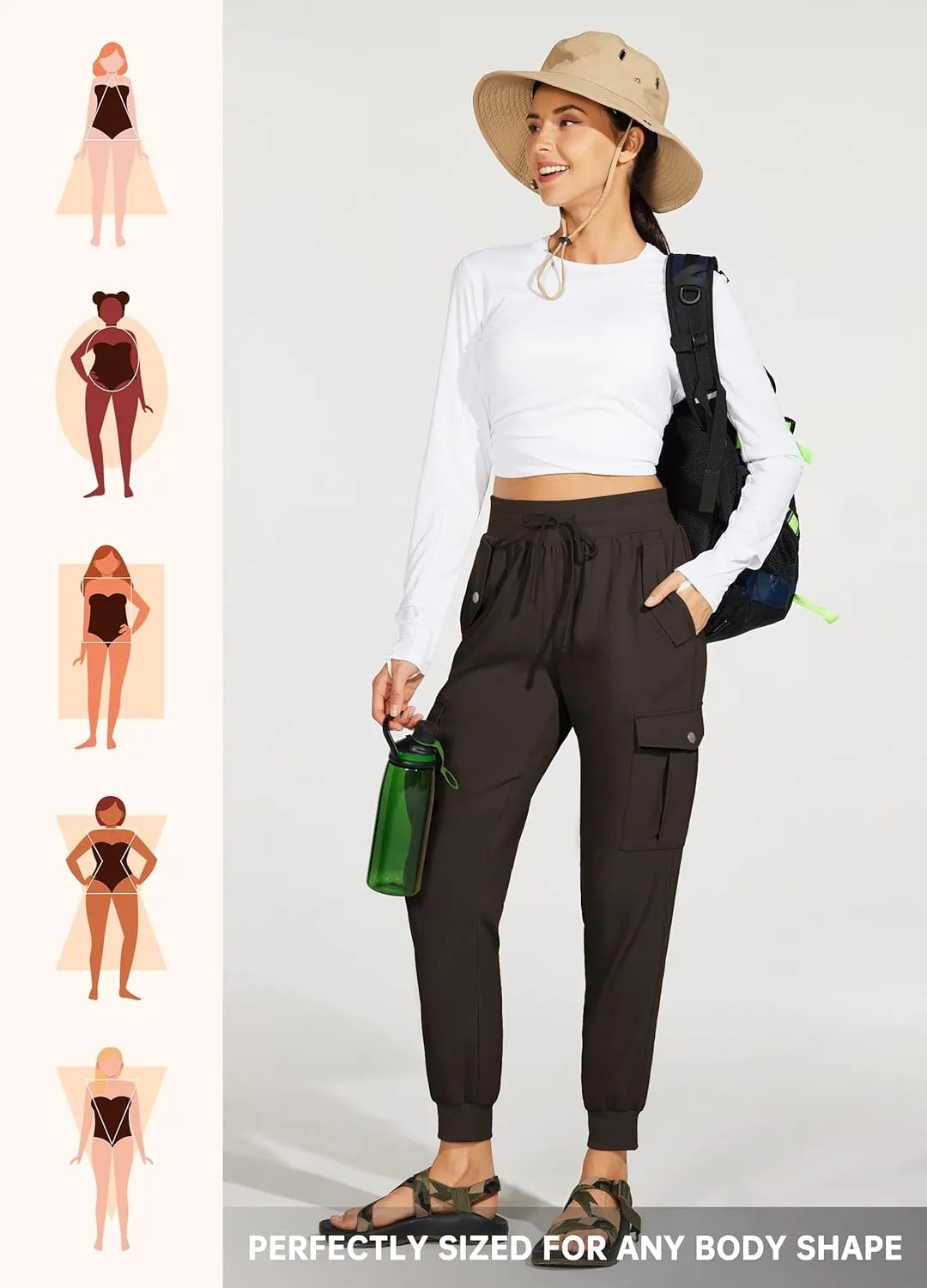 Willit Women's Hiking Pants Cargo Joggers Lightweight Quick Dry Athletic Workout Travel Casual Pants Pockets