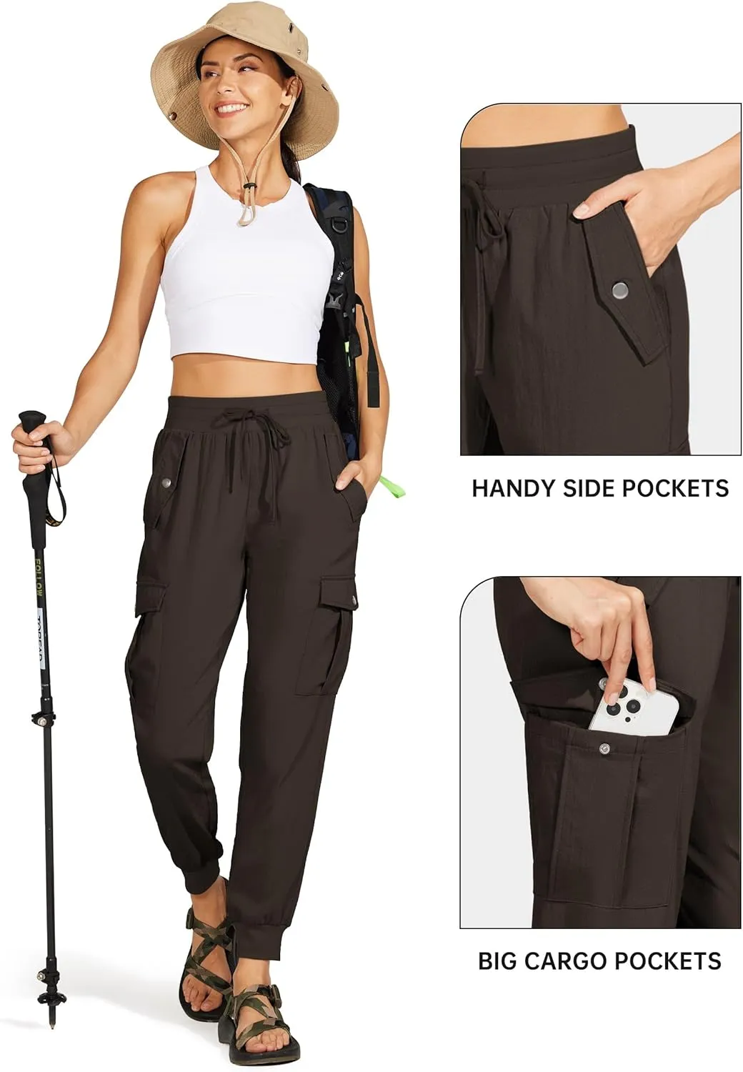 Willit Women's Hiking Pants Cargo Joggers Lightweight Quick Dry Athletic Workout Travel Casual Pants Pockets