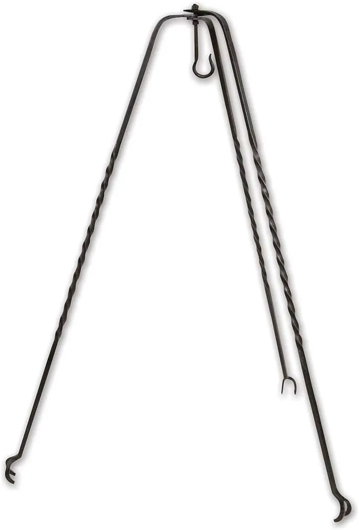 Windlass Hand Forged Iron Campfire Holder Cooking Tripod - Medieval Viking Grill Hanging Tripod