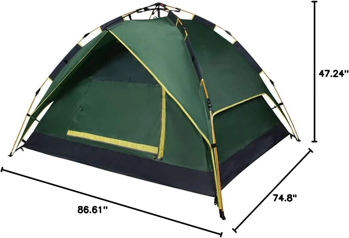 Winter Tent Dome Tents Pop Up Instantly Waterproof UV 3-4 Person Double-Door Camping and Beach for Family Short Weekends