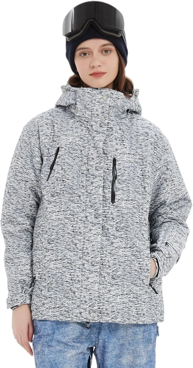 Women Ski Jacket Waterproof Insulated With Hooded Snow Coat for Winter Outdoor Skiing Snowboarding