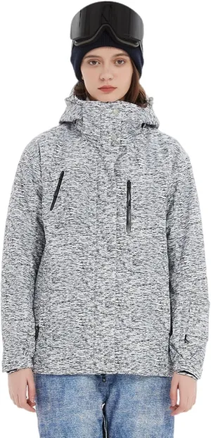 Women Ski Jacket Waterproof Insulated With Hooded Snow Coat for Winter Outdoor Skiing Snowboarding