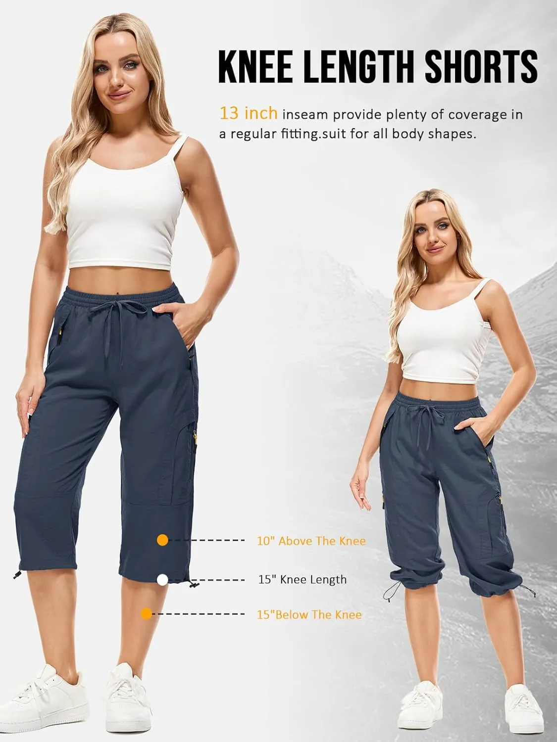 Women's Cargo Capris Pants Casual Hiking Pants Lightweight Quick Dry Travel Summer Pants for Women