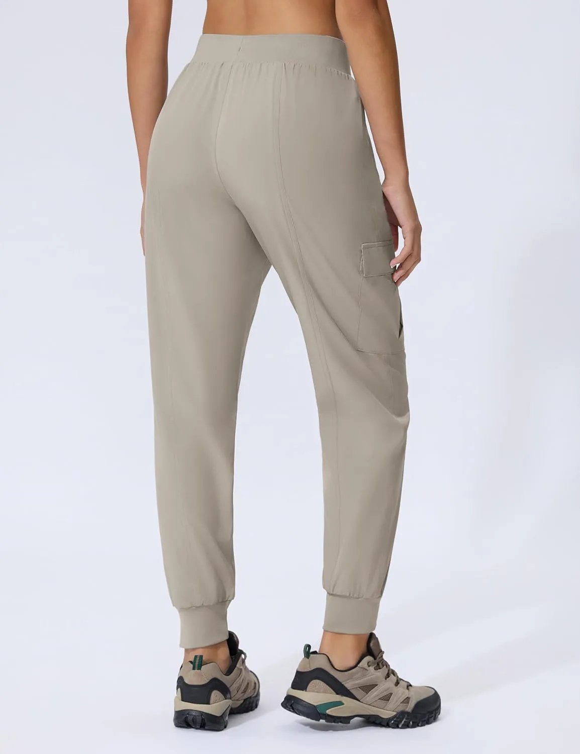 Women's Cargo Joggers Lightweight Hiking Jogger Pants Zipper Pockets Travel Athletic UPF 50 