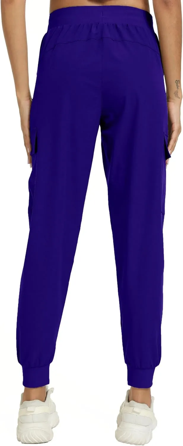 Womens Cargo Pants with Pockets-Lightweight Quick Dry Water Resistant Hiking Pants for Travel Casual Athletic and Outdoor