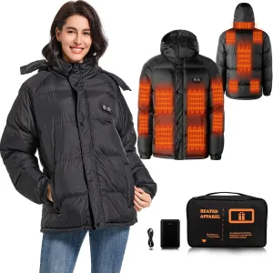 Women's Heated Coat - 7.4V Heating Zone With Battery Pack