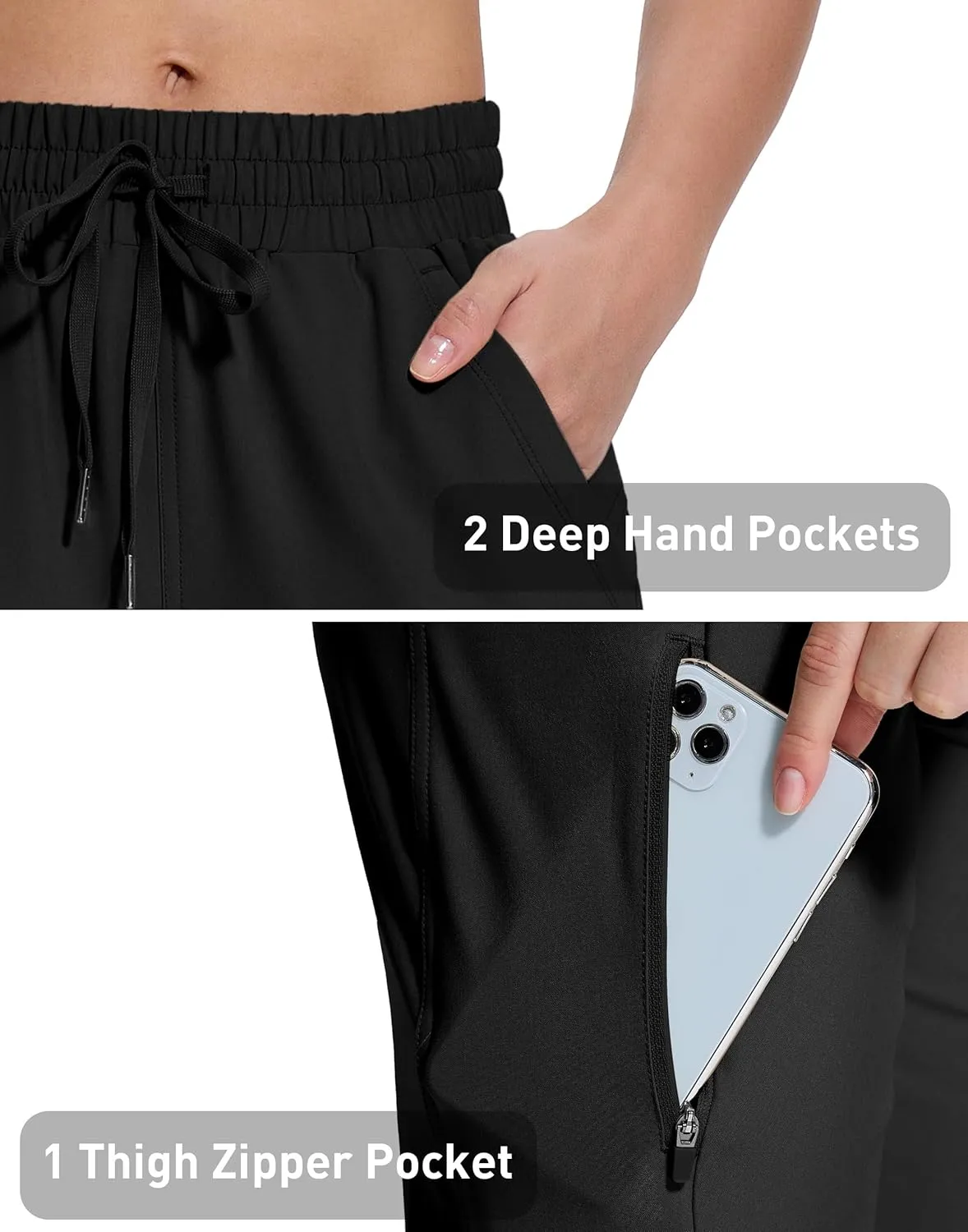 Women's Hiking Golf Shorts with Pockets 15" Knee Length Quick Dry Stretch Shorts Elastic Waist Lightweight Walking