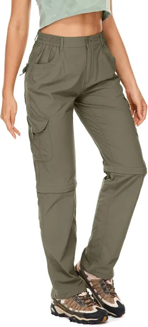 Women's Hiking Pants Convertible Quick Dry Lightweight Zip Off Fishing Travel Safari Pants