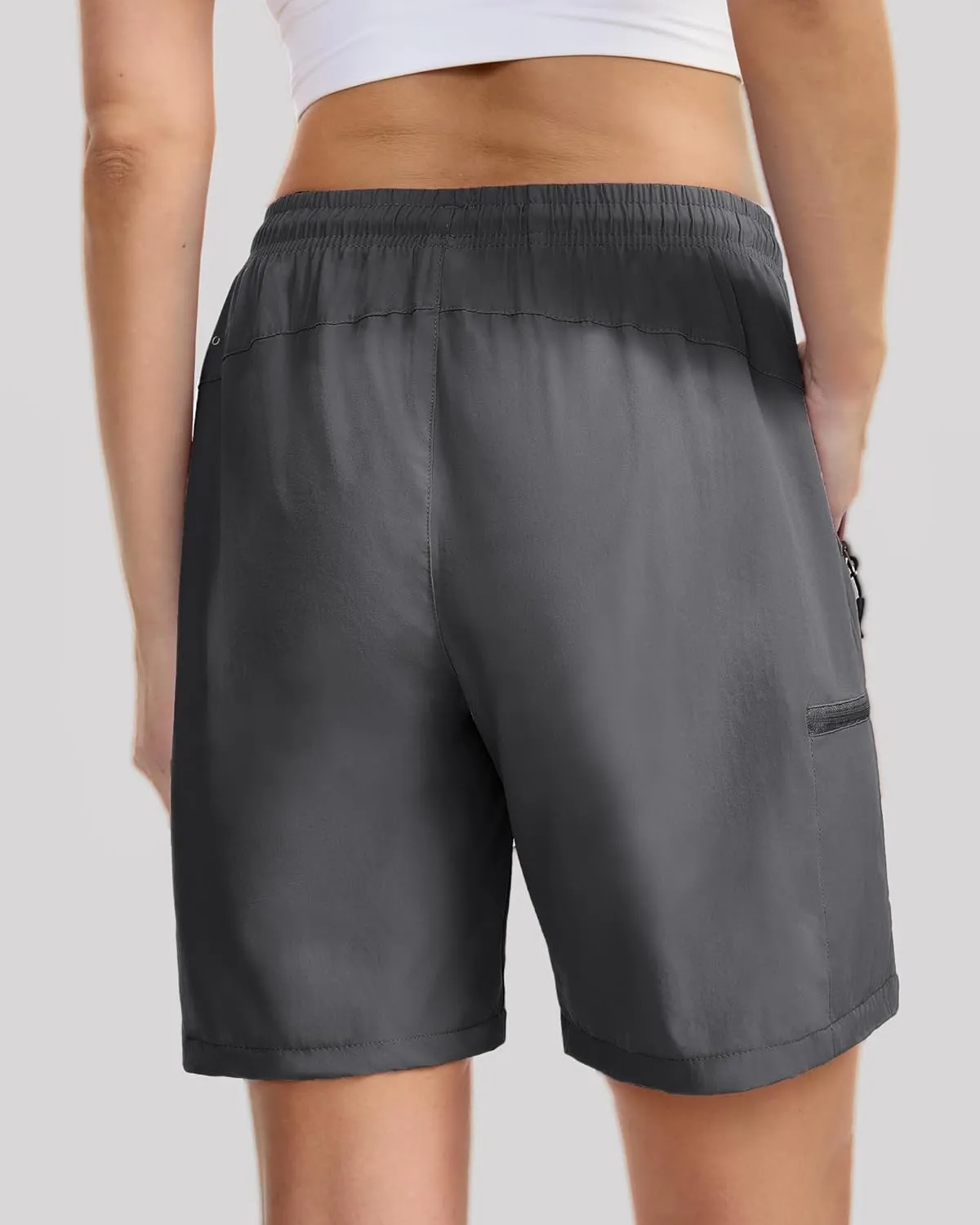 Women's Lightweight Hiking Cargo Shorts Quick Dry Athletic Shorts for Camping Travel Golf with Zipper Pockets