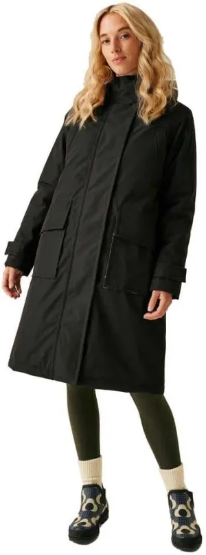 Womens Orla Kiely Longline Waterproof Jacket - Black - 4