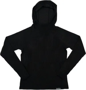 Women's Outdoor Fleece Mid-Layer Grid Hoodie For Hiking Skiing Backpacking