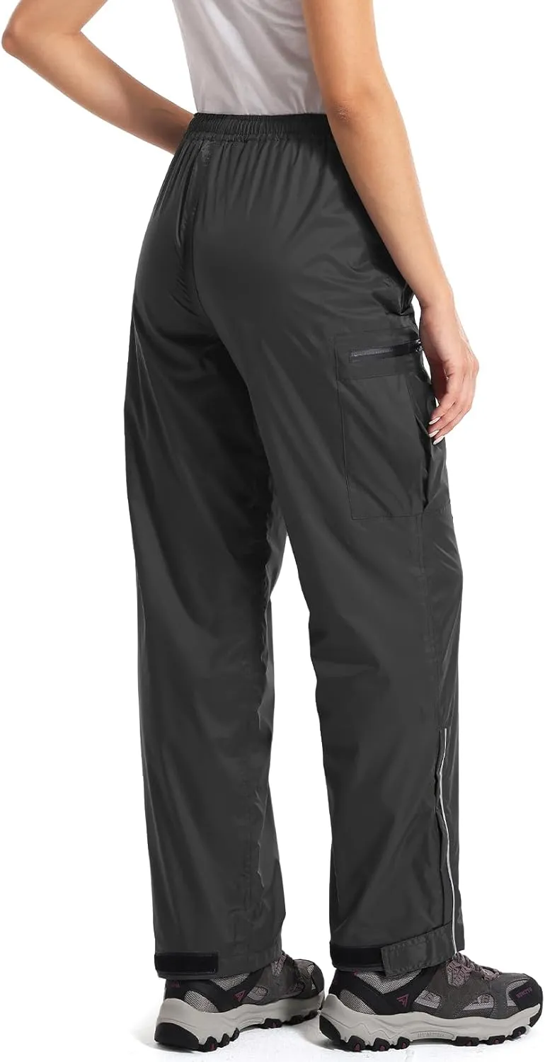 Women's Rain Pants Waterproof Hiking Pants Windproof Lightweight Over Pants Outdoor for Golf Fishing Cycling #2089