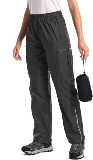 Women's Rain Pants Waterproof Hiking Pants Windproof Lightweight Over Pants Outdoor for Golf Fishing Cycling #2089