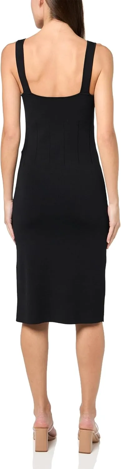 Women's Sleeveless Square Neck Midi Sweater Dress