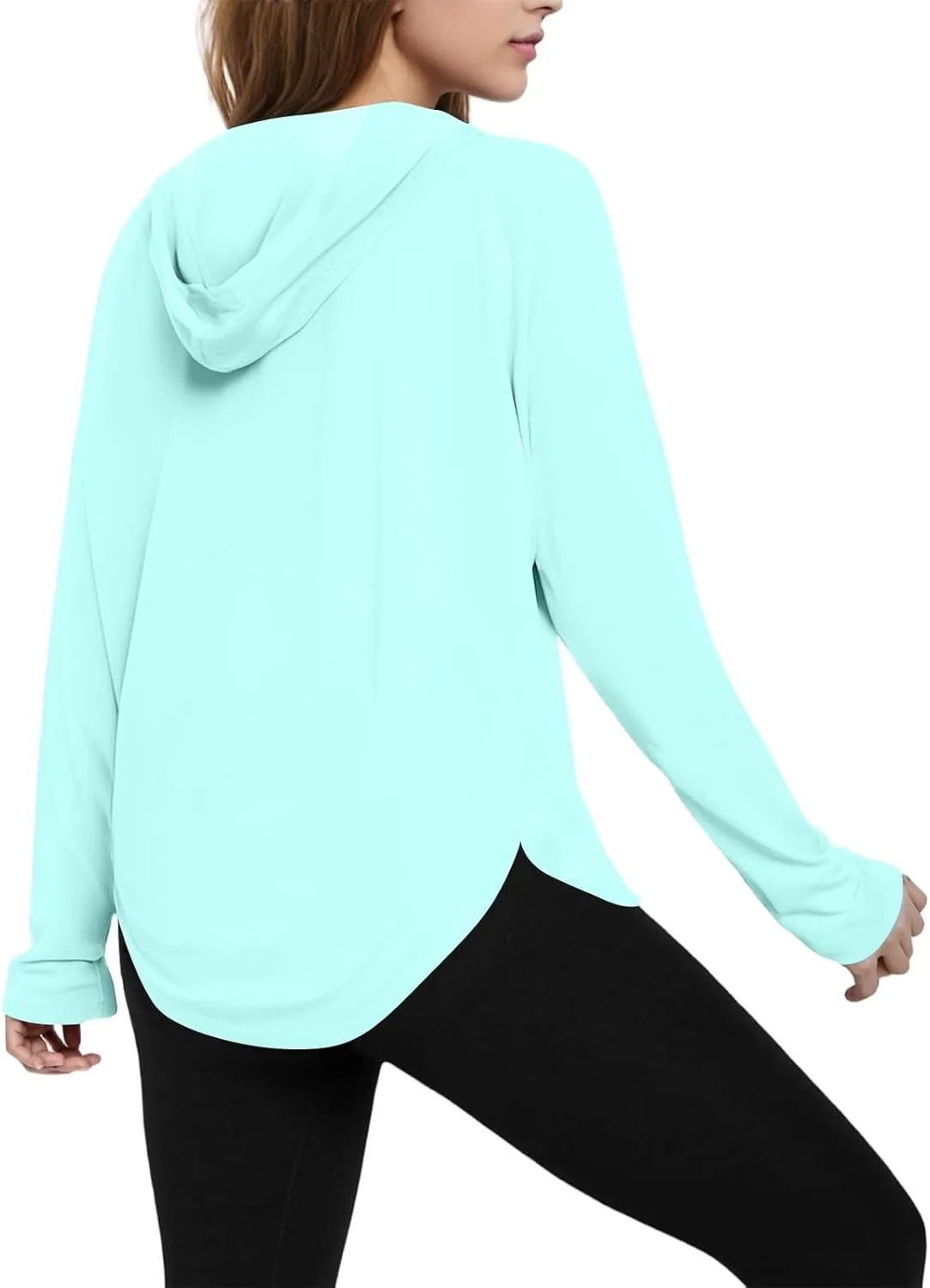 Women's UPF 50  Sun Shirt- with Hoodie Long Sleeve UV Protection Shirts Lightweight Hiking Fishing Hoodie for Women