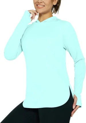Women's UPF 50  Sun Shirt- with Hoodie Long Sleeve UV Protection Shirts Lightweight Hiking Fishing Hoodie for Women