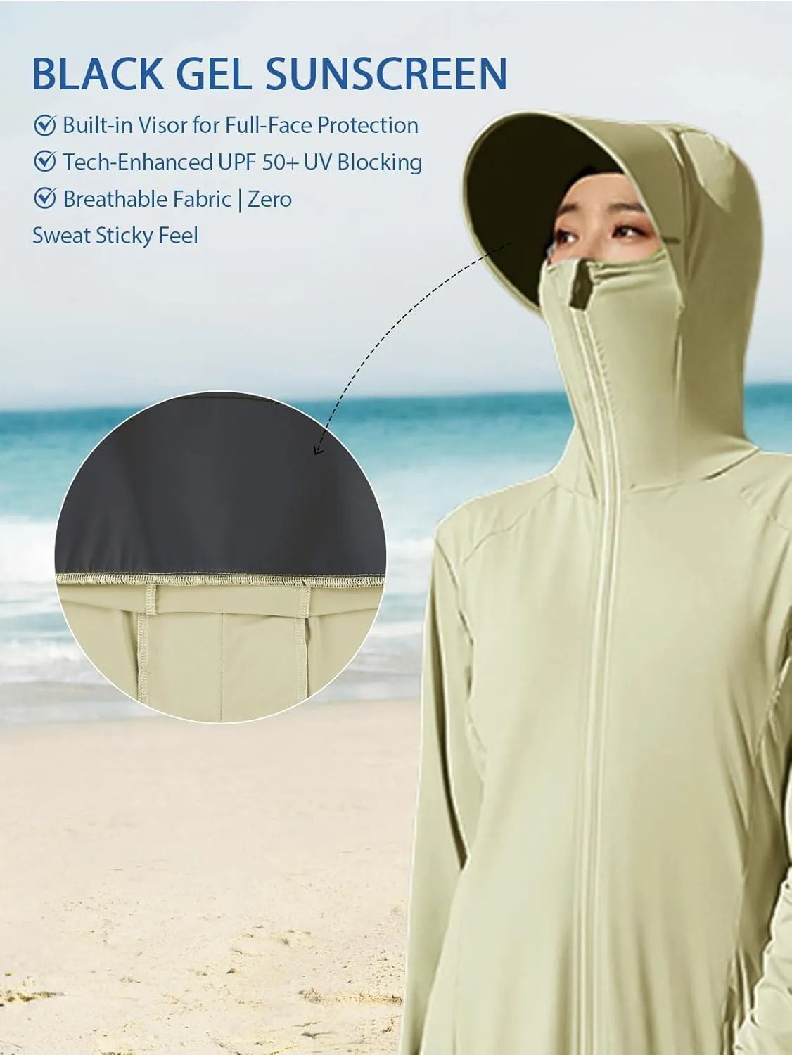 Women's UPF50  Sun Protection Clothing Summer Long Tunic Maxi Beach Dresses Lightweight Swimsuit Cover Up