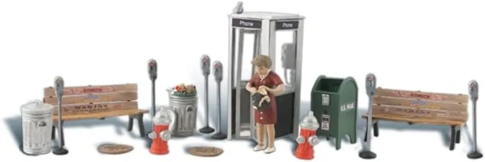 Woodland Scenics Street Accessories (Benches, Fire Hydrants, Parking Meters etc.)