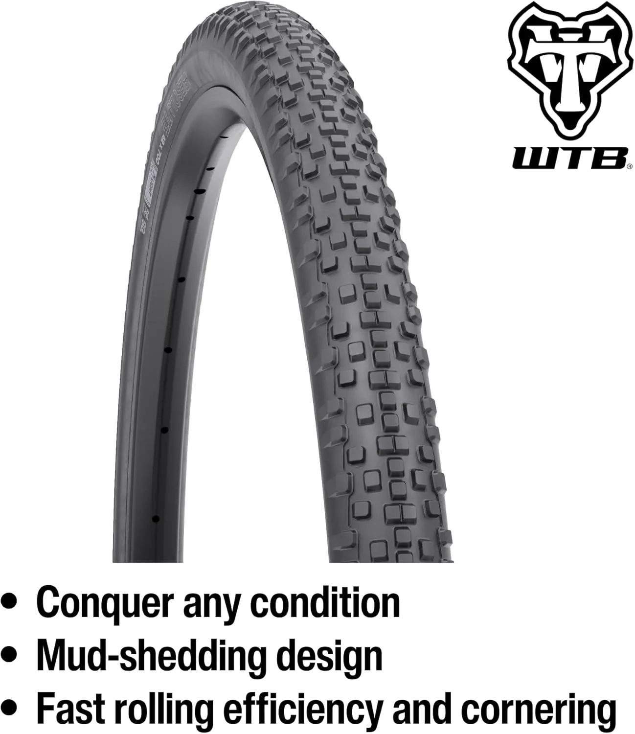 WTB Raddler Gravel Bike Tire, Tubeless Ready Folding Bead, Lightweight Fast Rolling, Available in 700 x 40 and 700 x 44 Sizes, with Black or Tan Sidewall, SG2 Puncture Protection Available