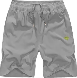 XinYangNi Men's 10" Athletic Shorts Lightweight Outdoor Quick Dry Basketball Running Workout Hiking Tennis Shorts Zip Pockets