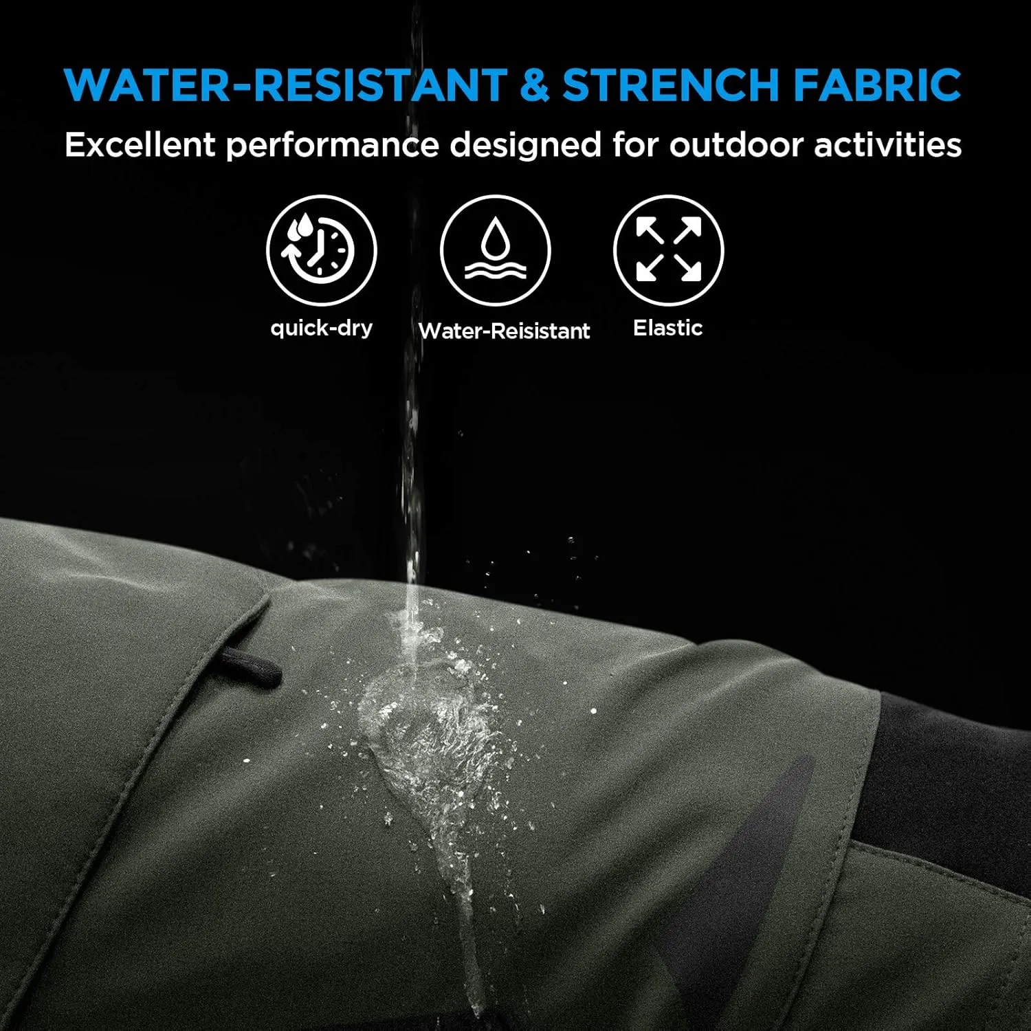 XKTTAC Men's Outdoor Quick Dry Lightweight Stretchy Shorts for Hiking, Tactical, Camping, Travel with 6 Pockets