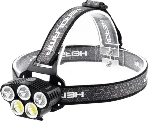 XPE COB Headlight Built-in Rechargeable Headlight Lightweight 5LED Induction Headlight Red Light Induction Strong Light Headlight