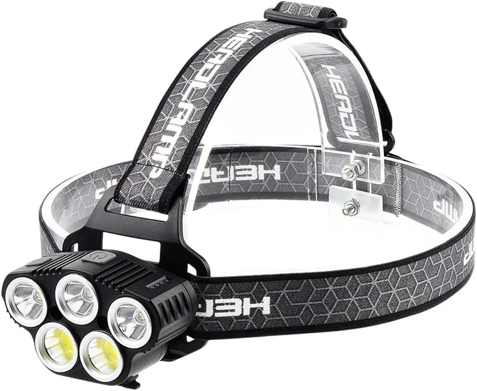 XPE COB Headlight Built-in Rechargeable Headlight Lightweight 5LED Induction Headlight Red Light Induction Strong Light Headlight