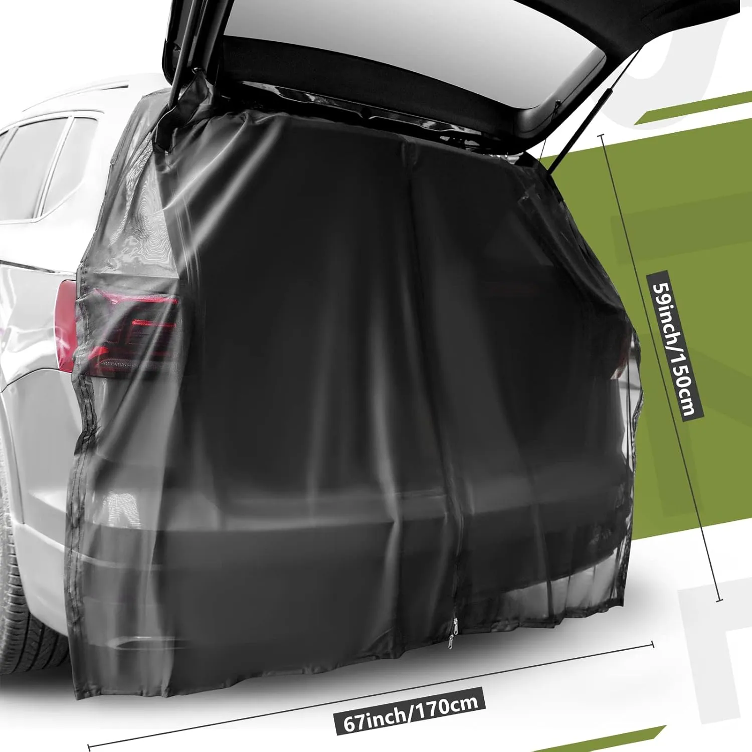 Yahenda Car Camping Net Accessories Breathable Mesh Car Tent for Tailgate UV Sun Protection Ventilation Privacy Protection Magnetic Suction for SUV MPV(X-Large)