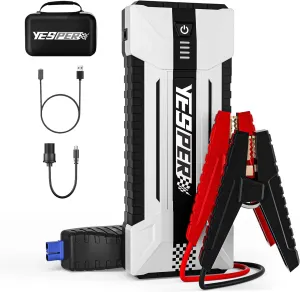 YESPER Battery Jump Starter Portable, 3000A Booster Pack Jump Box for 12V Car (Up to 10L Gas/8L Diesel Engine), Jumper Cables with DSLI Safe Tech, PD 15W Fast Charge & DC 15V Port