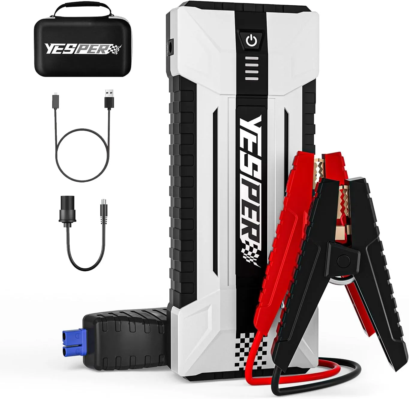 YESPER Battery Jump Starter Portable, 3000A Booster Pack Jump Box for 12V Car (Up to 10L Gas/8L Diesel Engine), Jumper Cables with DSLI Safe Tech, PD 15W Fast Charge & DC 15V Port