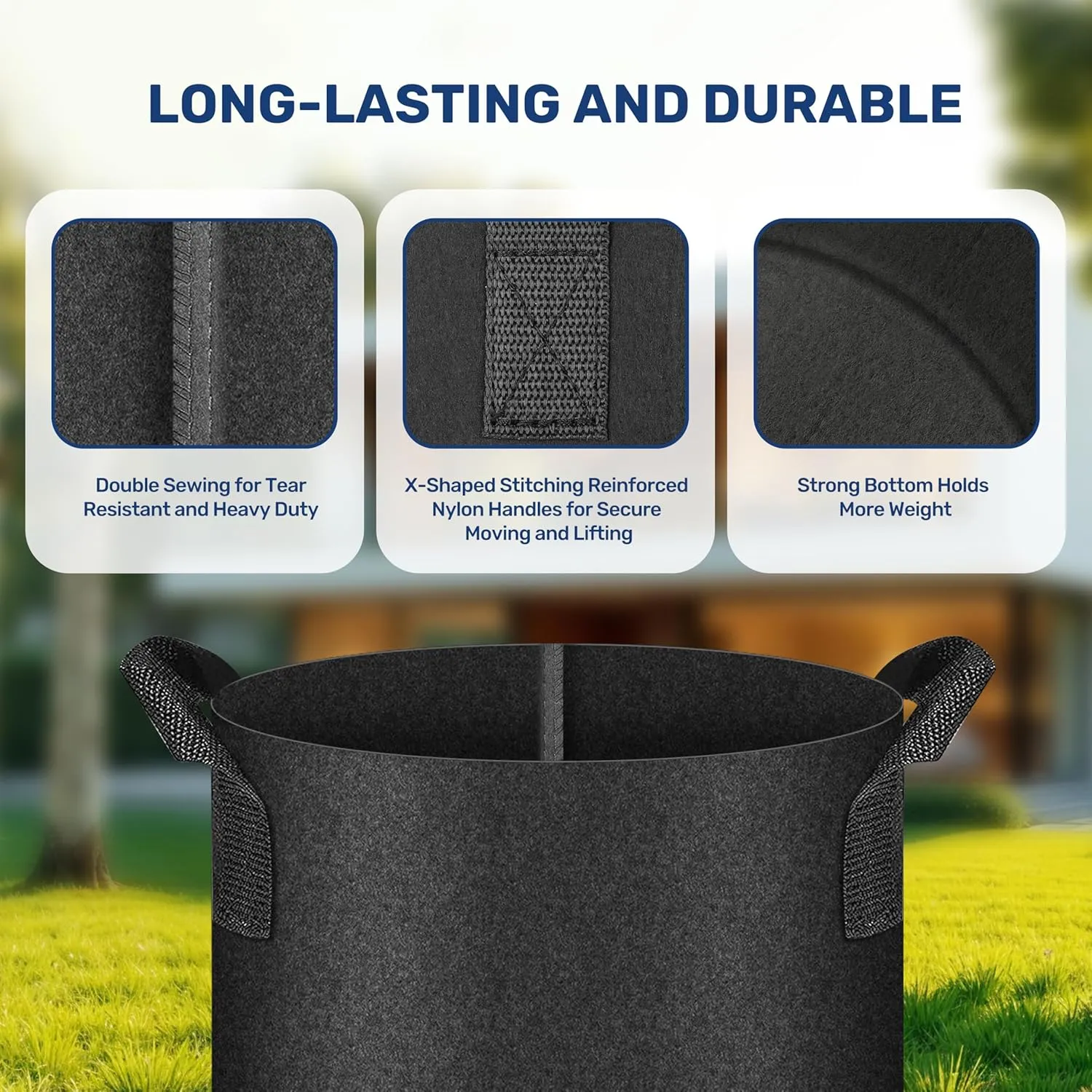 YSSOA Grow Bags 24 Pack 10 Gallon 300G Reusable Breathable Gardening Pots with Handles Non-Woven Fabric Plant Bags, Heavy Duty Planting Bags for Grow Tent Hydroponic & Outdoor Vegetables Tomatoes
