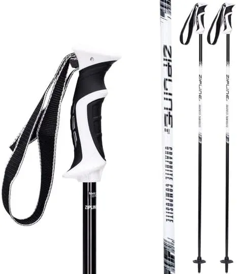 Zipline Carbon Ski Poles: Lightweight & Durable