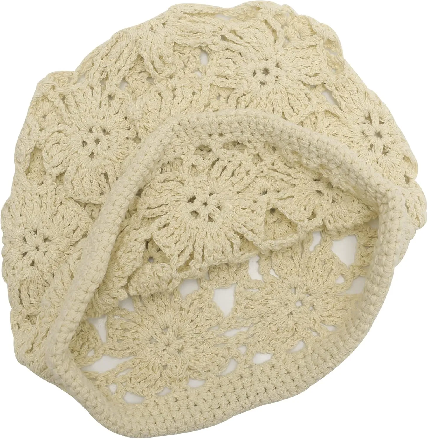 ZLYC Women Cotton Crochet Slouchy Beanie Hat Handmade Knit Summer Skull Cap