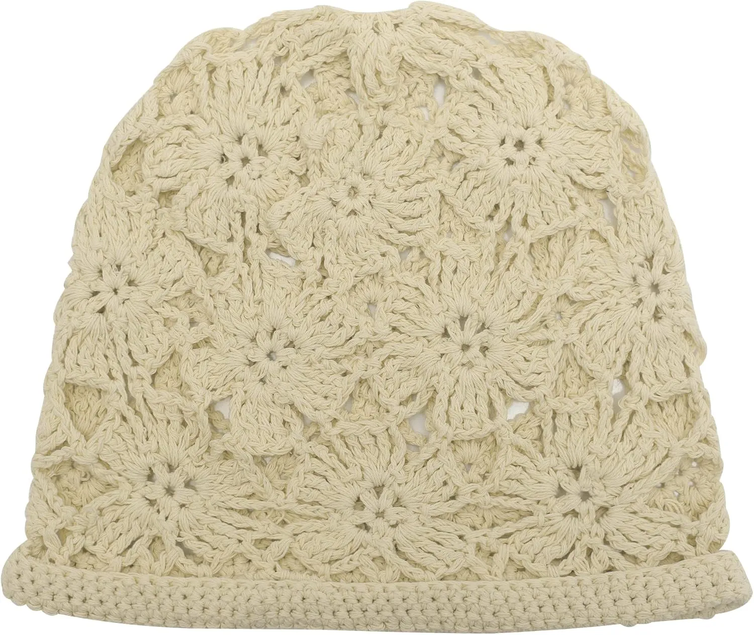 ZLYC Women Cotton Crochet Slouchy Beanie Hat Handmade Knit Summer Skull Cap