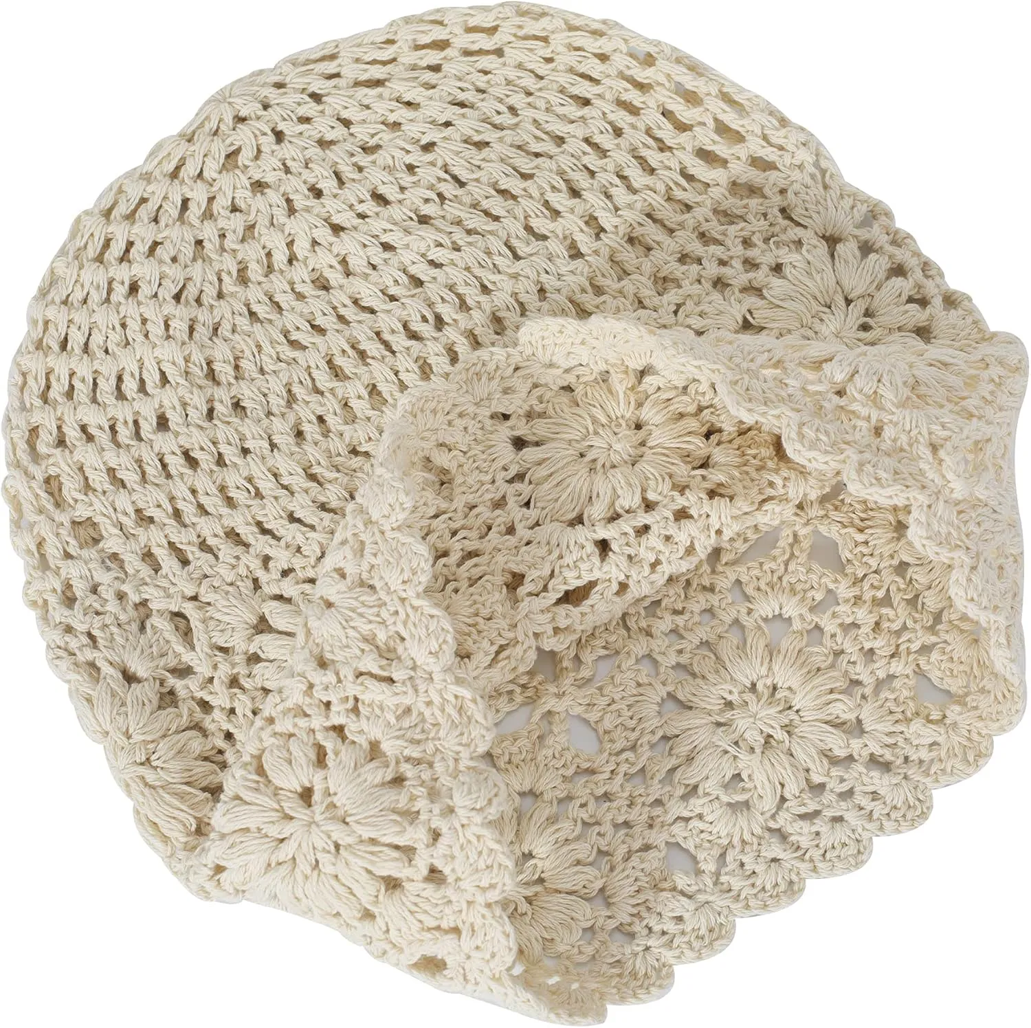 ZLYC Women Cotton Crochet Slouchy Beanie Hat Handmade Knit Summer Skull Cap