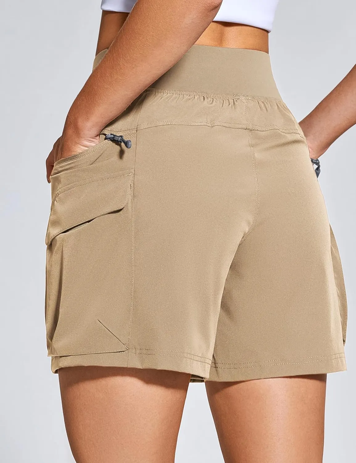 ZUTY Women's Cargo Hiking Shorts for Camping Travel Outdoor Athletic with Zipper Pockets Quick Dry Water Resistant Summer